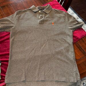 Polo by Ralph Lauren Charcoal Polo with Orange Emblem